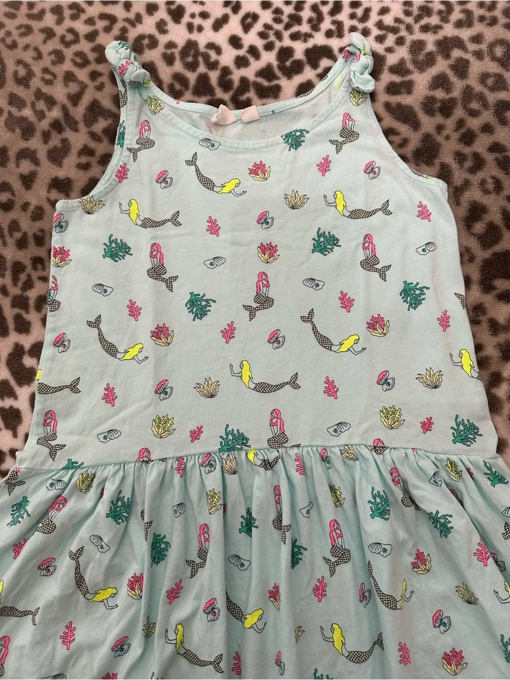 Gap Kids Mermaid Print Tank Sun Dress in Light Blue Size XL 12 Girls
